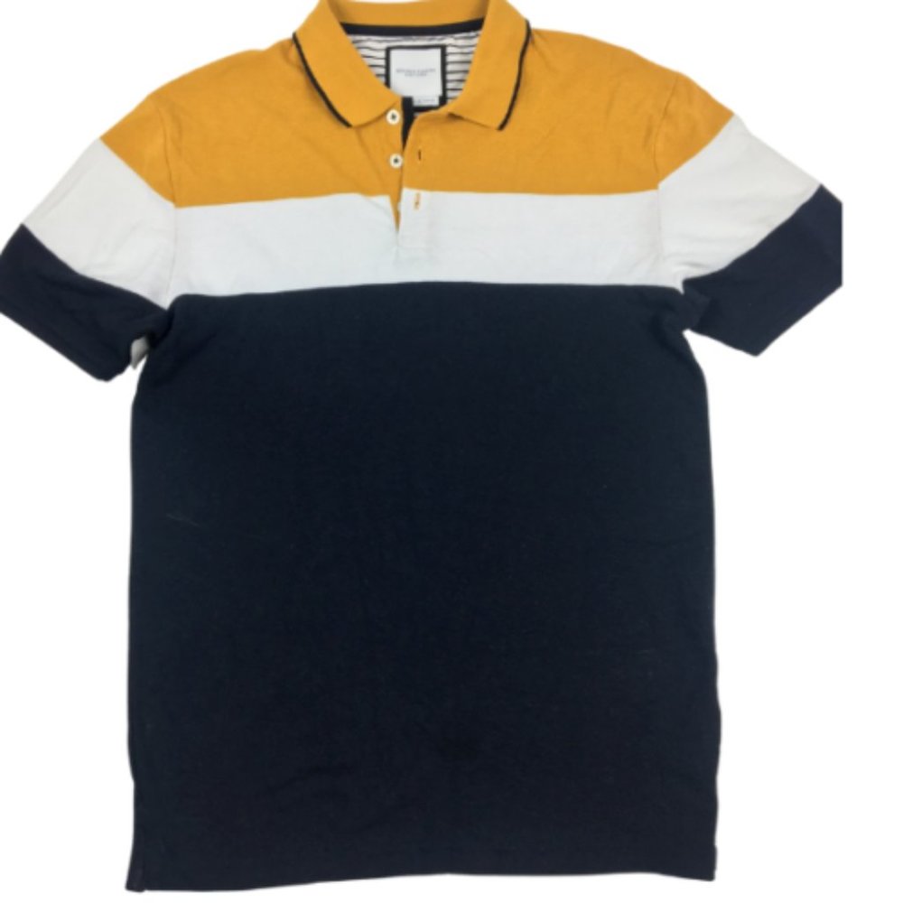 Denim & Flower Men's Short Sleeve Fitted Casual Collar Shirt Size S